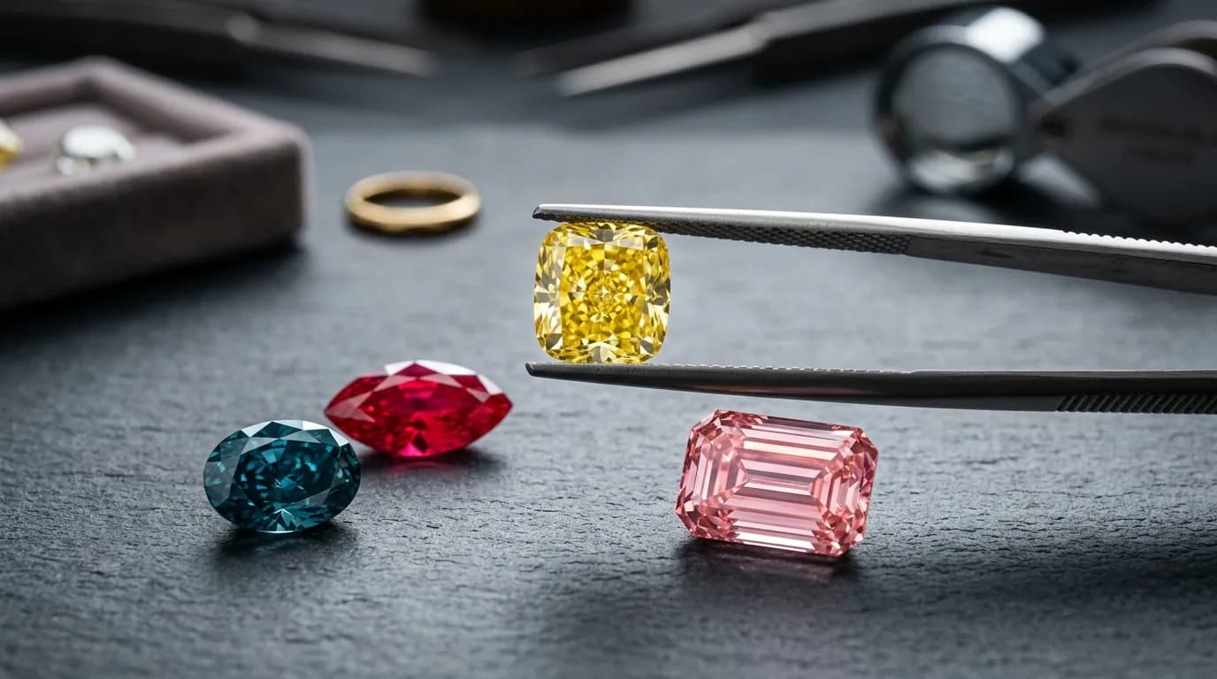 Close-up of a jeweller setting a stone by hand