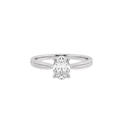 Oval diamond solitaire ring